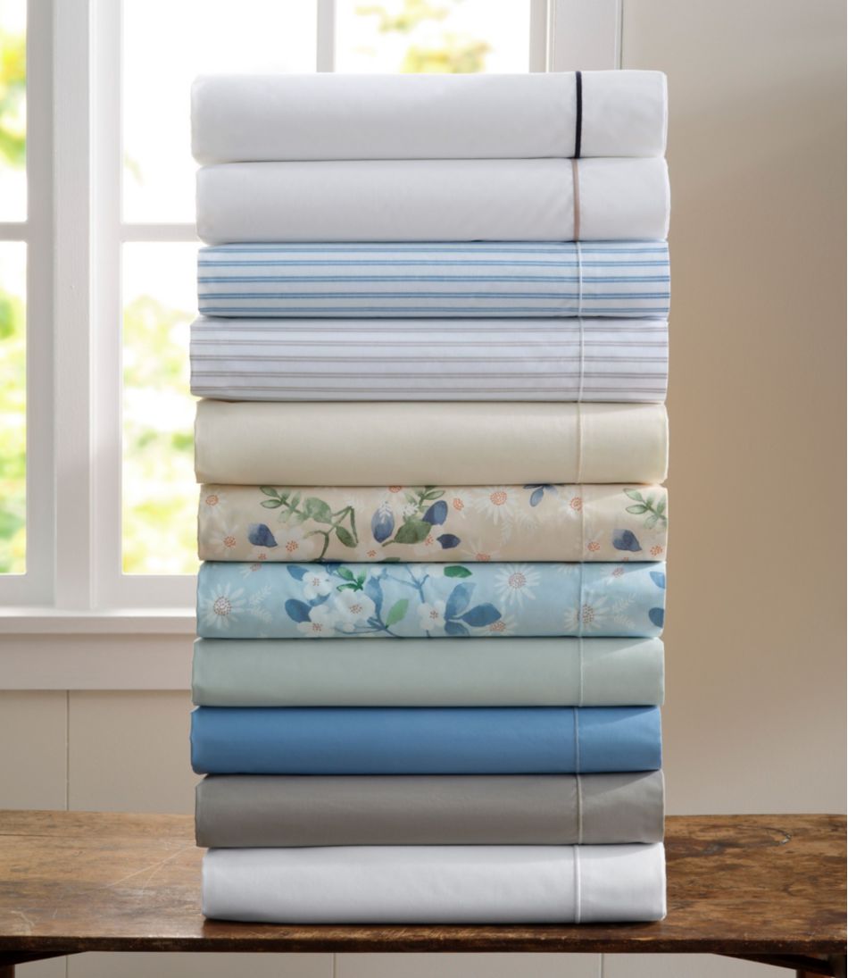 Premium Egyptian Percale Sheet Collection, Satin Stitch | L.L.Bean outlet