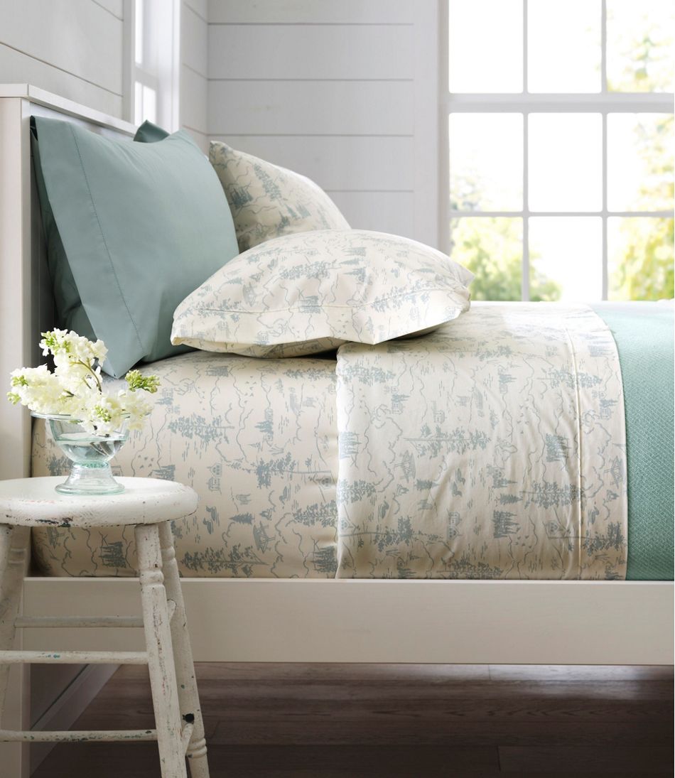 Lakeside Toile Percale Sheet Collection | L.L.Bean for sale