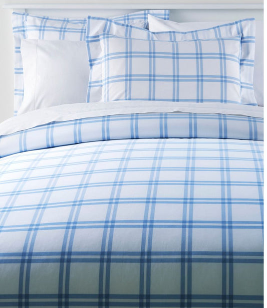 280-Thread-Count Pima Cotton Percale Comforter Cover Collection, Windowpane | L.L.Bean discount