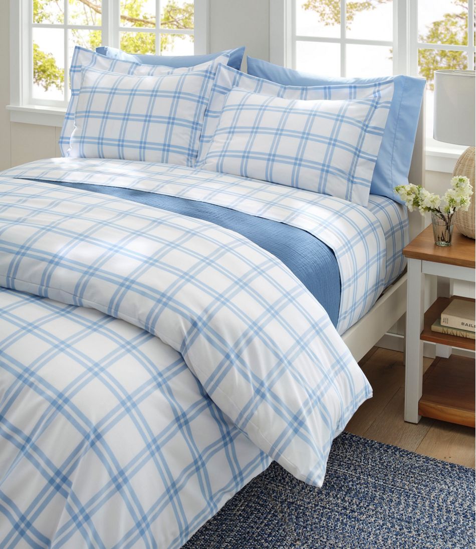 280-Thread-Count Pima Cotton Percale Comforter Cover Collection, Windowpane | L.L.Bean discount