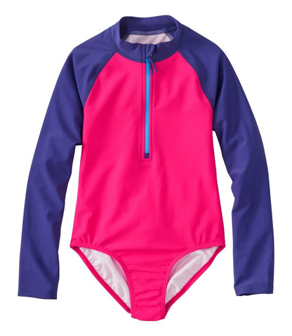 Girls' Watersports Swimwear, Rashguard One-Piece | L.L.Bean online