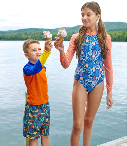 Girls' Watersports Swimwear, Rashguard One-Piece | L.L.Bean online