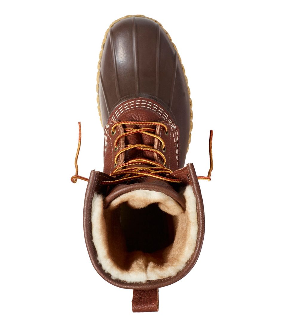 Men's Bean Boots, 10" Shearling-Lined Tumbled Leather | L.L.Bean online