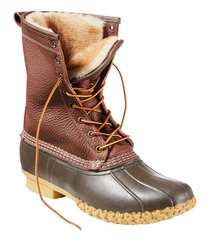 Men's Bean Boots, 10" Shearling-Lined Tumbled Leather | L.L.Bean online