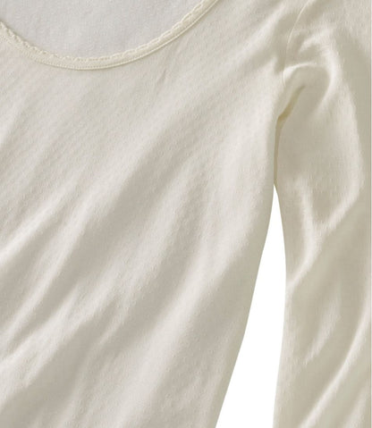 Women's Silk Pointelle, Long-Sleeve Scoopneck | L.L.Bean sale