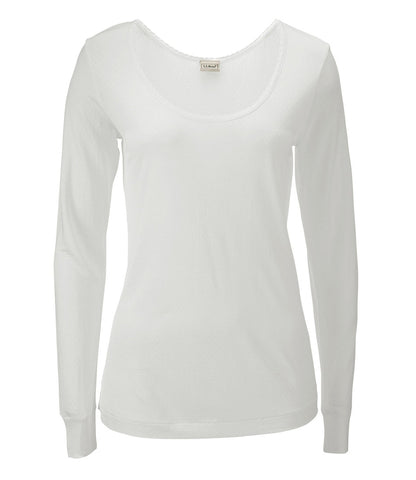 Women's Silk Pointelle, Long-Sleeve Scoopneck | L.L.Bean sale