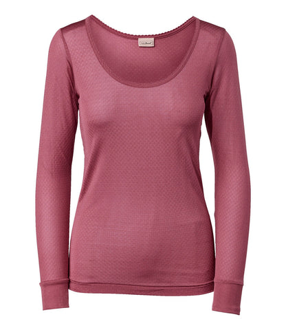 Women's Silk Pointelle, Long-Sleeve Scoopneck | L.L.Bean sale