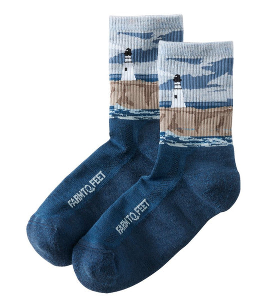 Adults' Farm to Feet Cape Headlight Lighthouse Light Cushion 3/4 Crew Socks | L.L.Bean online
