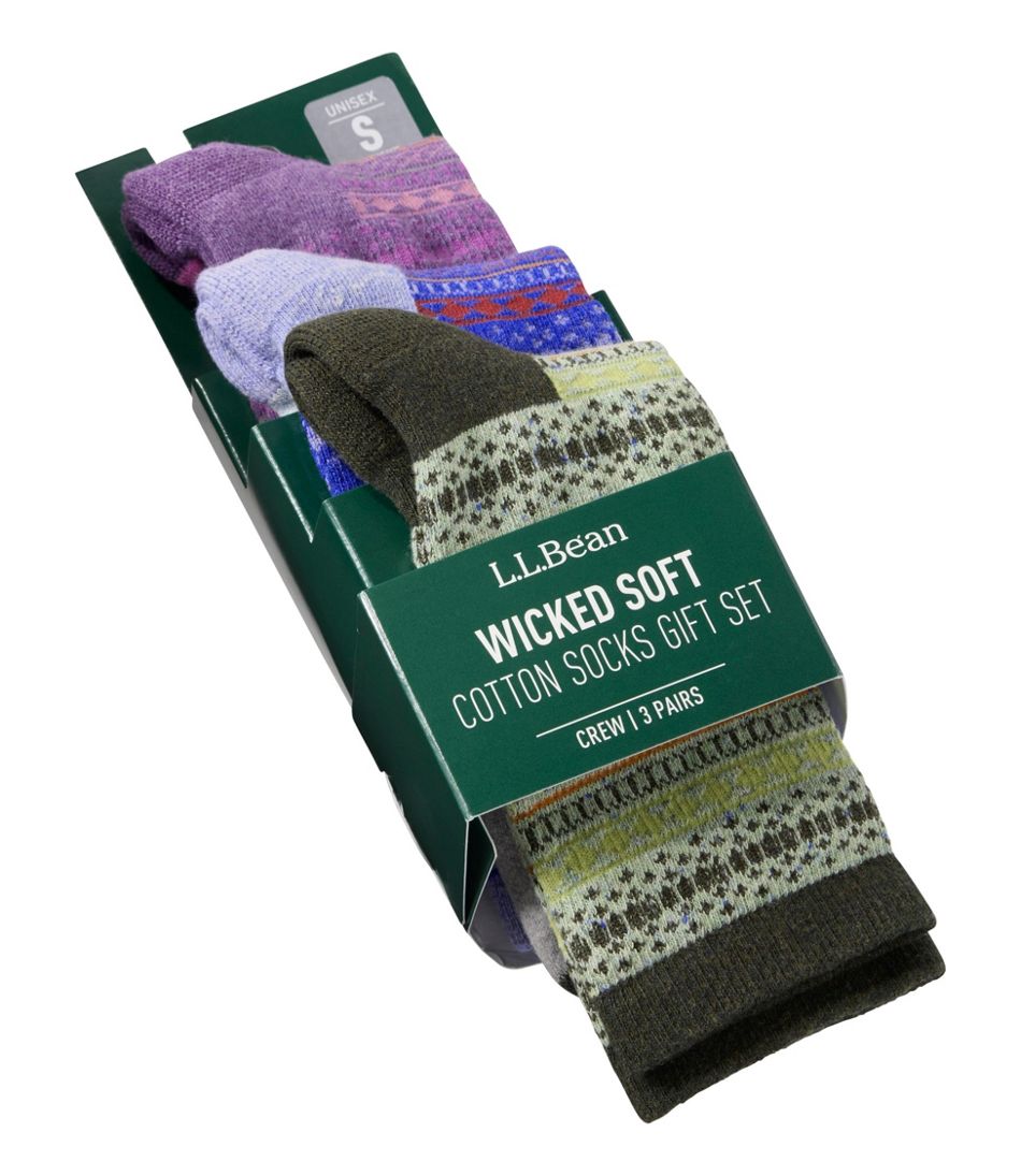 Adults' Wicked Soft Cotton Socks Fair Isle Gift Set, 3-Pack | L.L.Bean US