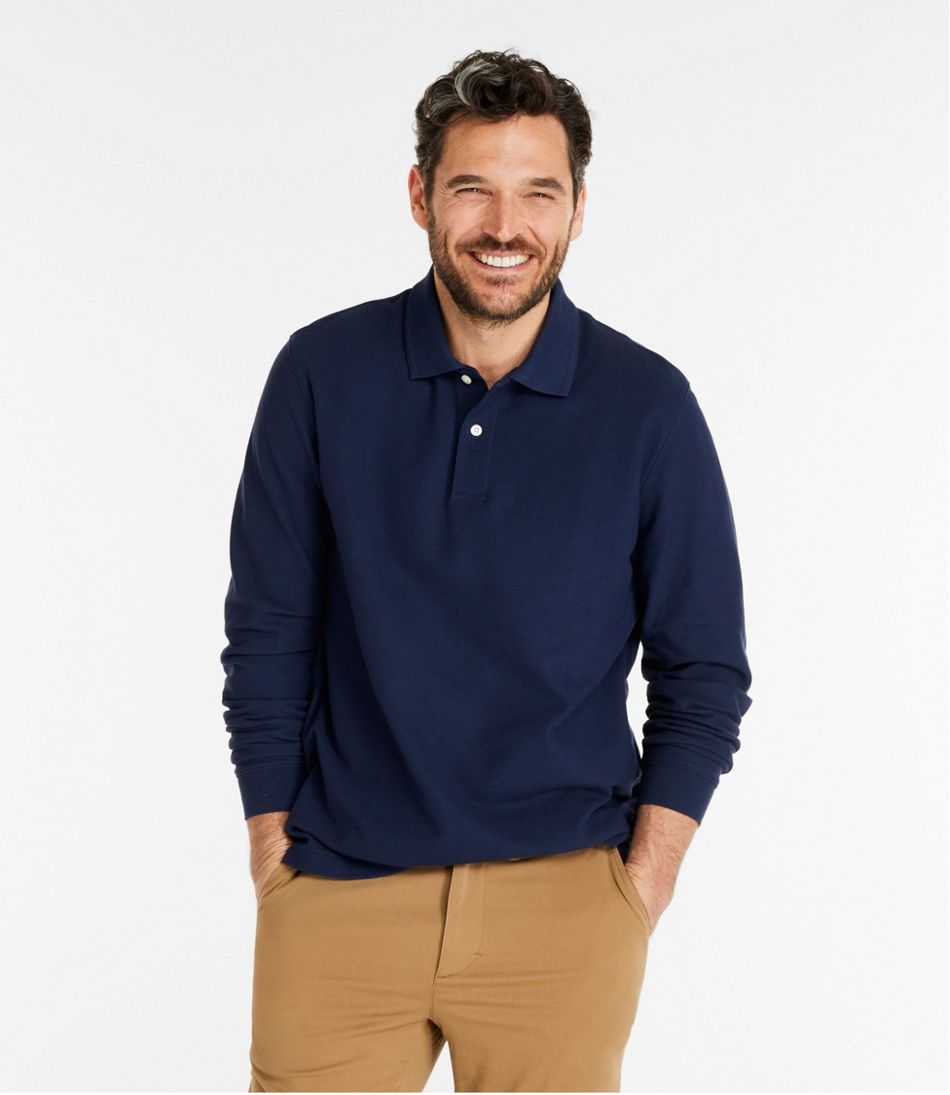 Men's Premium Double L® Polo, Long-Sleeve Without Pocket | L.L.Bean discount