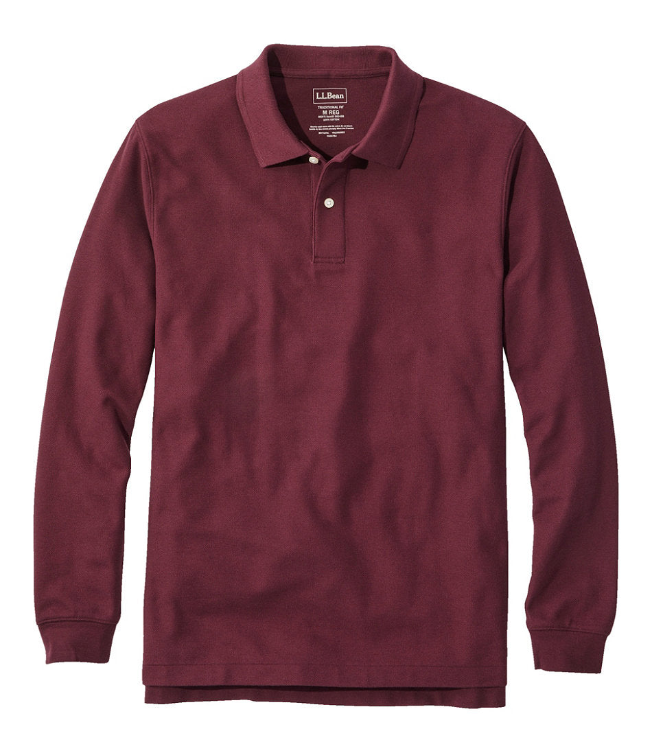 Men's Premium Double L® Polo, Long-Sleeve Without Pocket | L.L.Bean discount