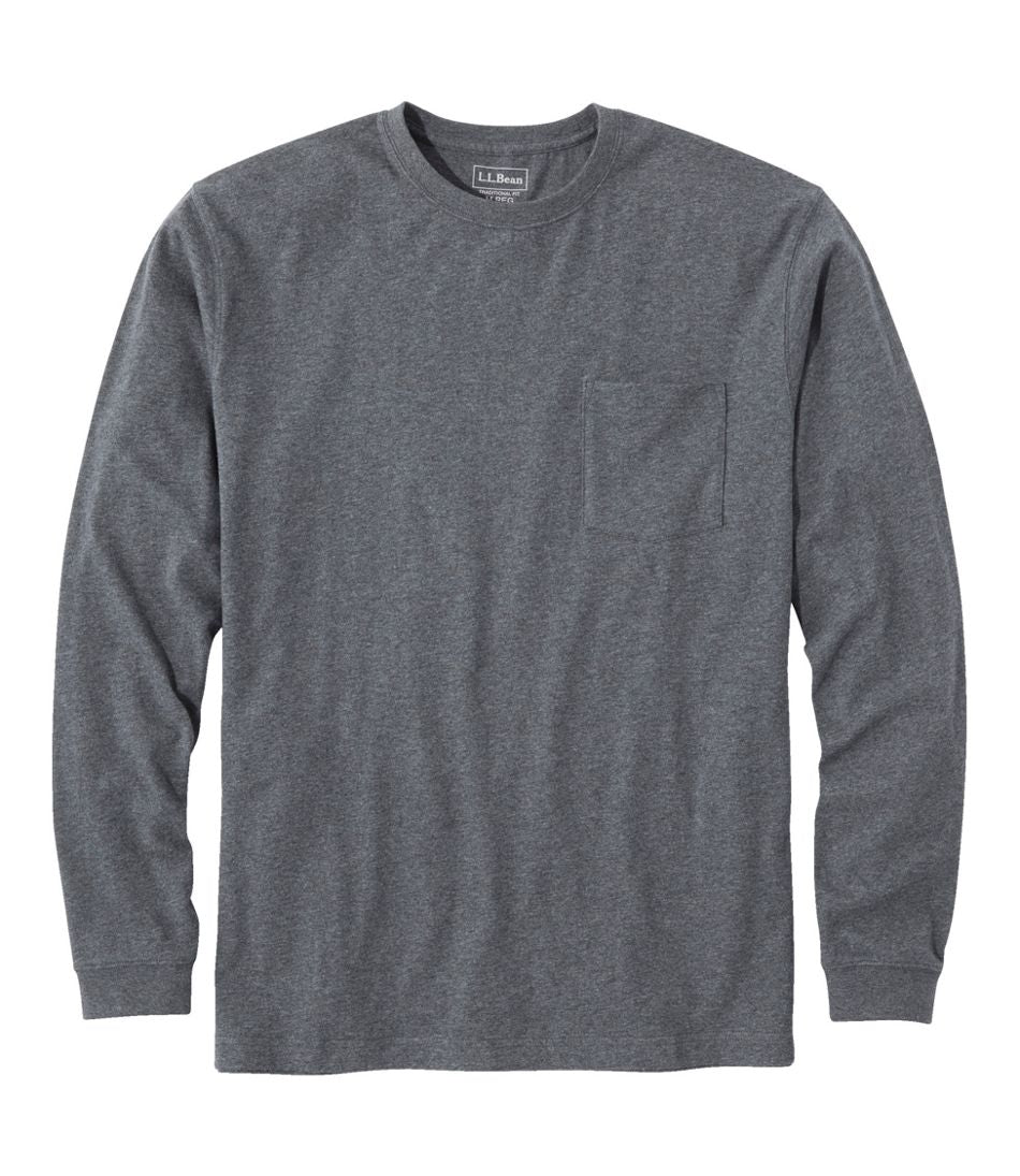 Men's Carefree Unshrinkable Tee with Pocket, Traditional Fit, Long-Sleeve | L.L.Bean US