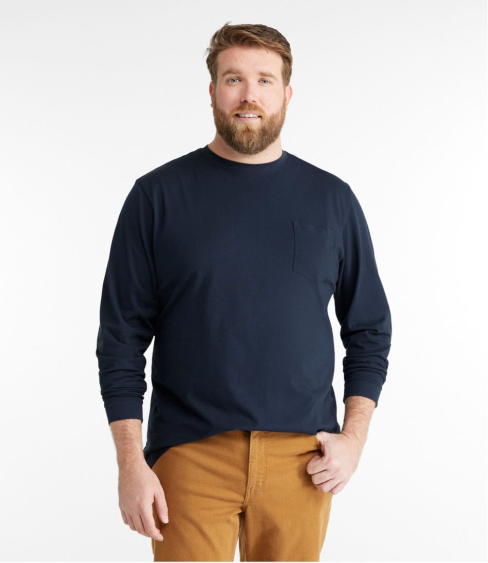 Men's Carefree Unshrinkable Tee with Pocket, Traditional Fit, Long-Sleeve | L.L.Bean US