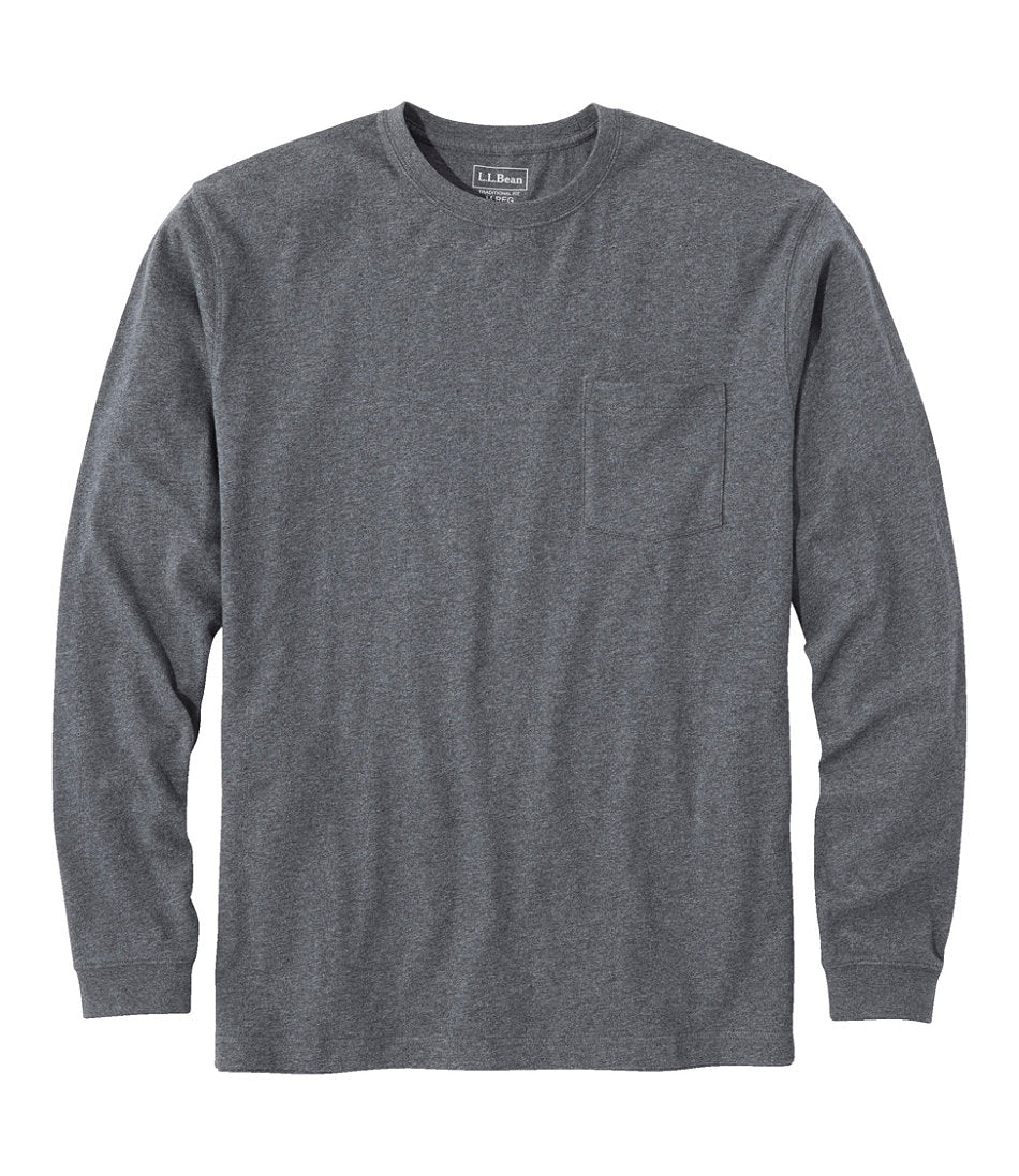 Men's Carefree Unshrinkable Tee with Pocket, Traditional Fit, Long-Sleeve | L.L.Bean US