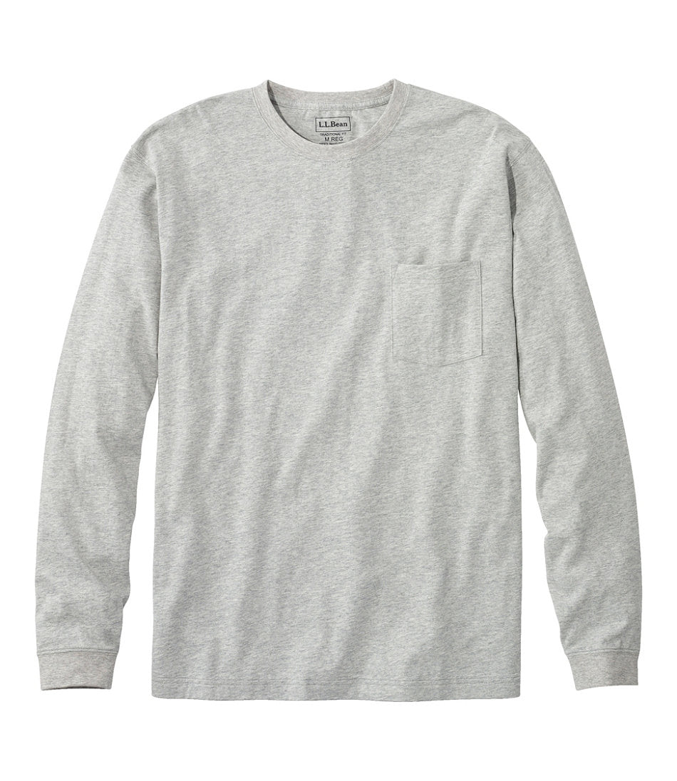 Men's Carefree Unshrinkable Tee with Pocket, Traditional Fit, Long-Sleeve | L.L.Bean US