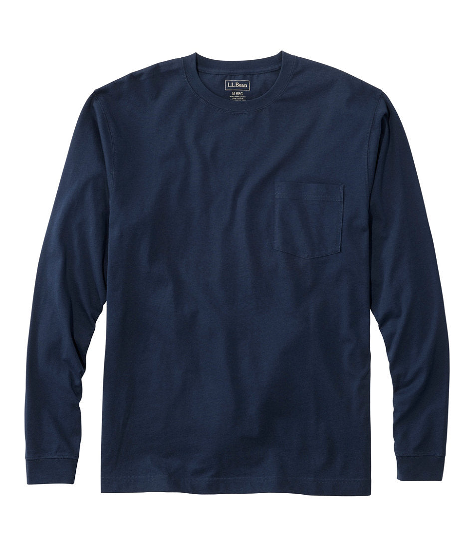 Men's Carefree Unshrinkable Tee with Pocket, Traditional Fit, Long-Sleeve | L.L.Bean US