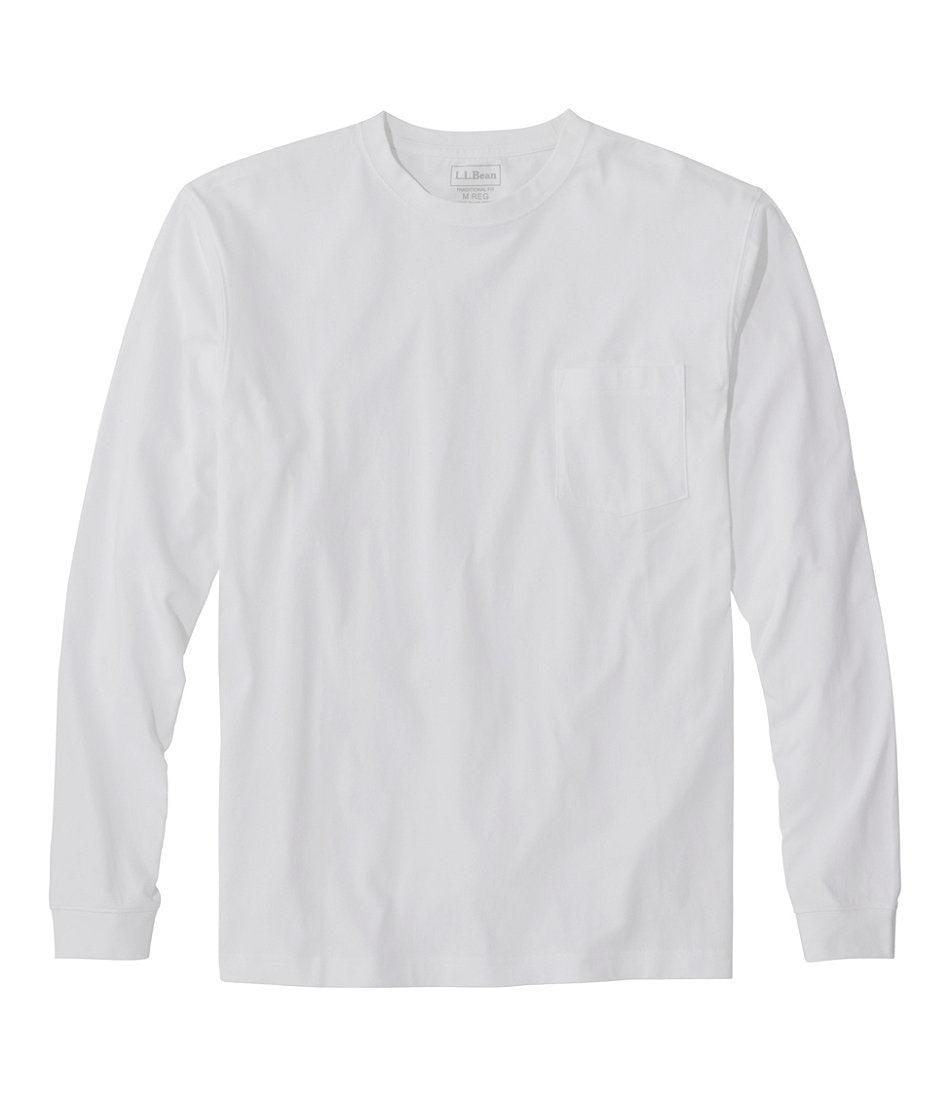 Men's Carefree Unshrinkable Tee with Pocket, Traditional Fit, Long-Sleeve | L.L.Bean US