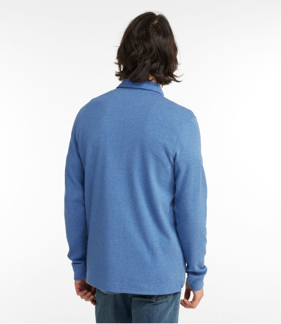 Men's Washed Cotton Double-Knit Polo, Long-Sleeve | L.L.Bean online