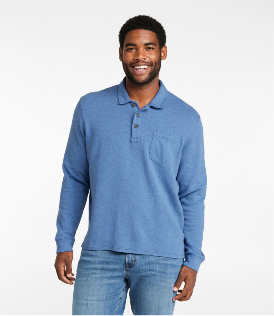 Men's Washed Cotton Double-Knit Polo, Long-Sleeve | L.L.Bean online