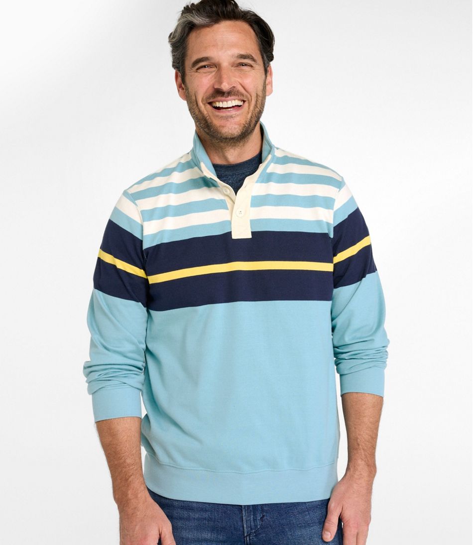Men's Bean's Vintage Soft Rugby, Mockneck, Chest Stripe | L.L.Bean US