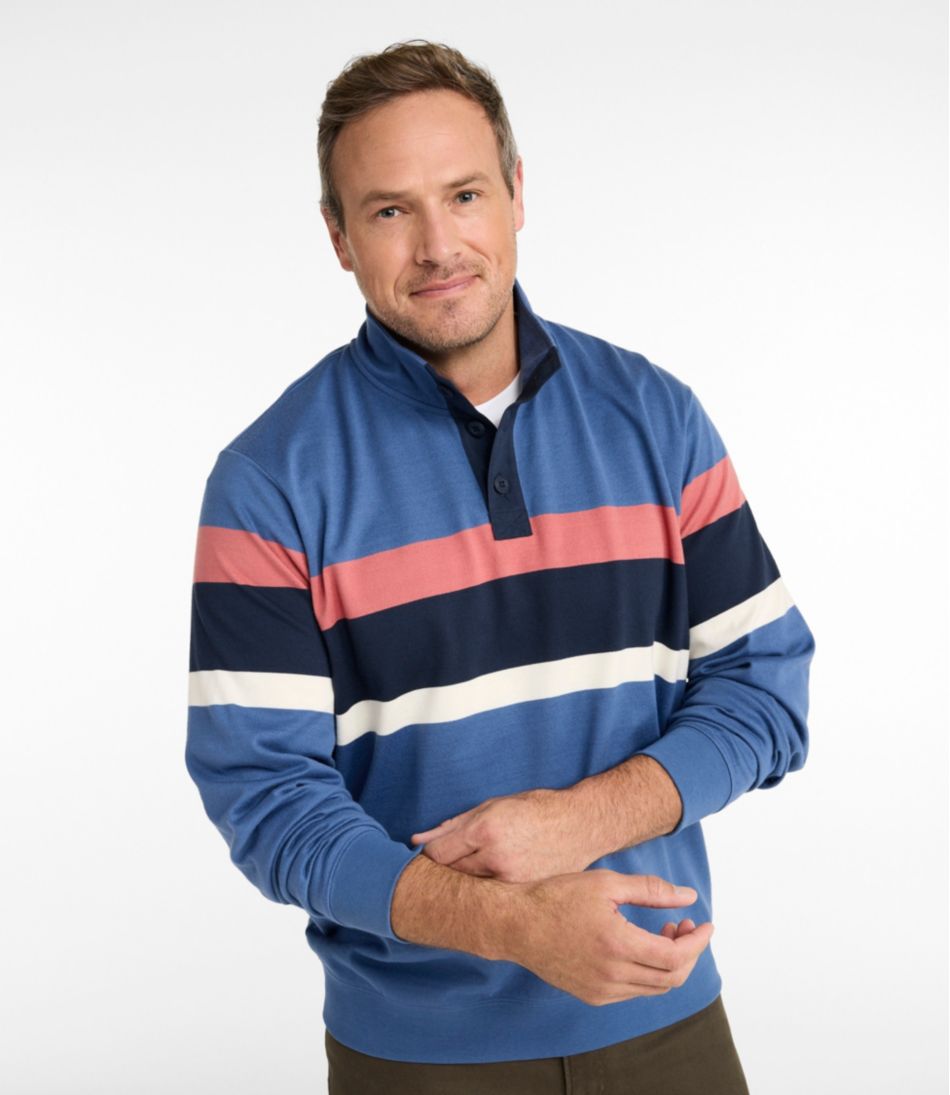Men's Bean's Vintage Soft Rugby, Mockneck, Chest Stripe | L.L.Bean US