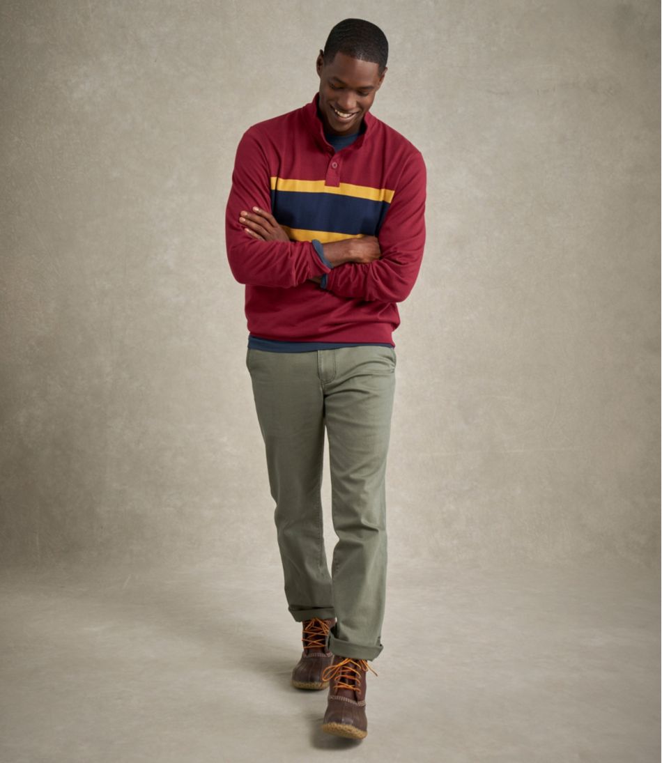 Men's Bean's Vintage Soft Rugby, Mockneck, Chest Stripe | L.L.Bean US
