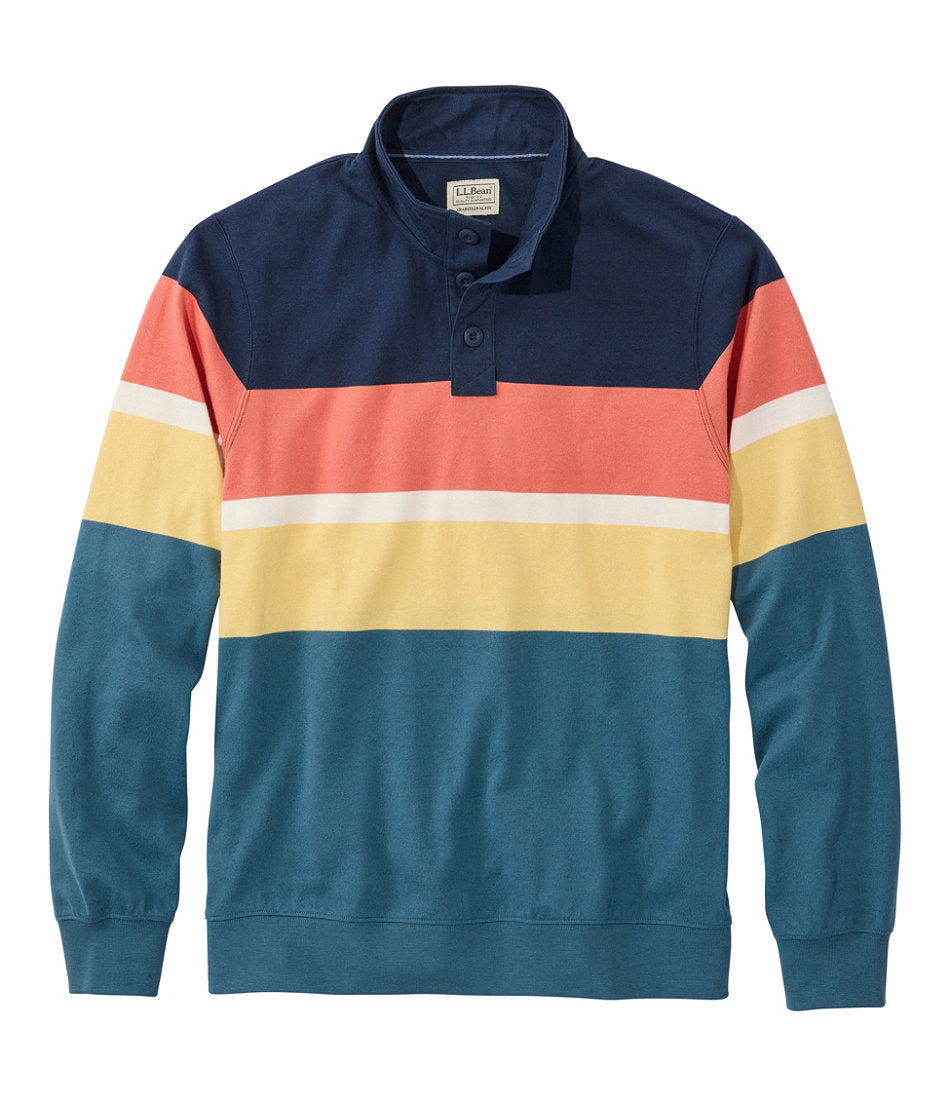 Men's Bean's Vintage Soft Rugby, Mockneck, Chest Stripe | L.L.Bean US