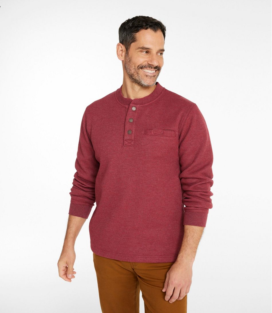 Men's Katahdin Iron Works® Bonded Waffle Fleece Henley | L.L.Bean online