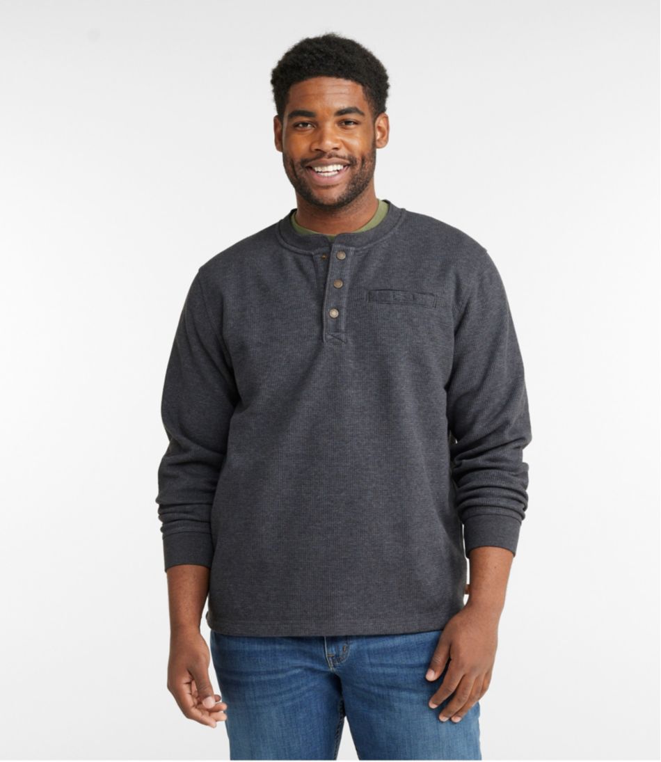 Men's Katahdin Iron Works® Bonded Waffle Fleece Henley | L.L.Bean online