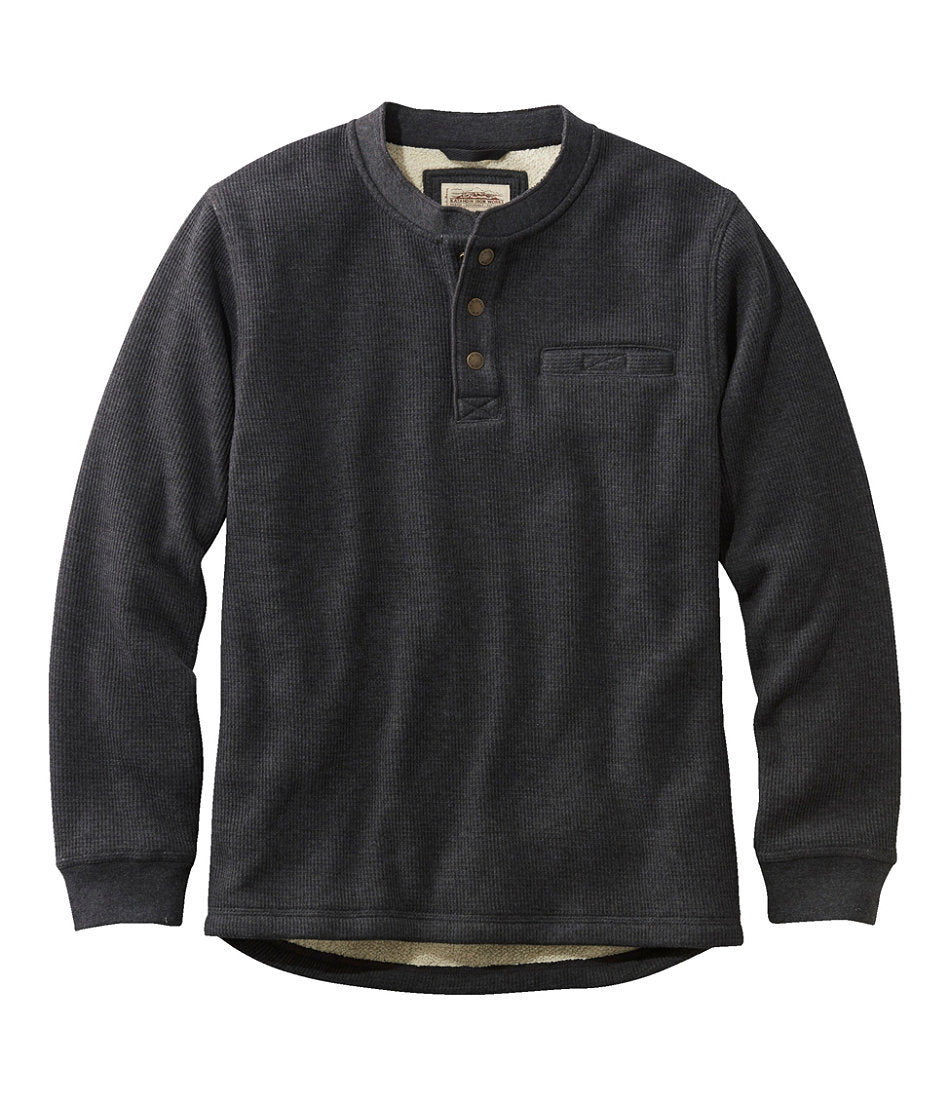 Men's Katahdin Iron Works® Bonded Waffle Fleece Henley | L.L.Bean online
