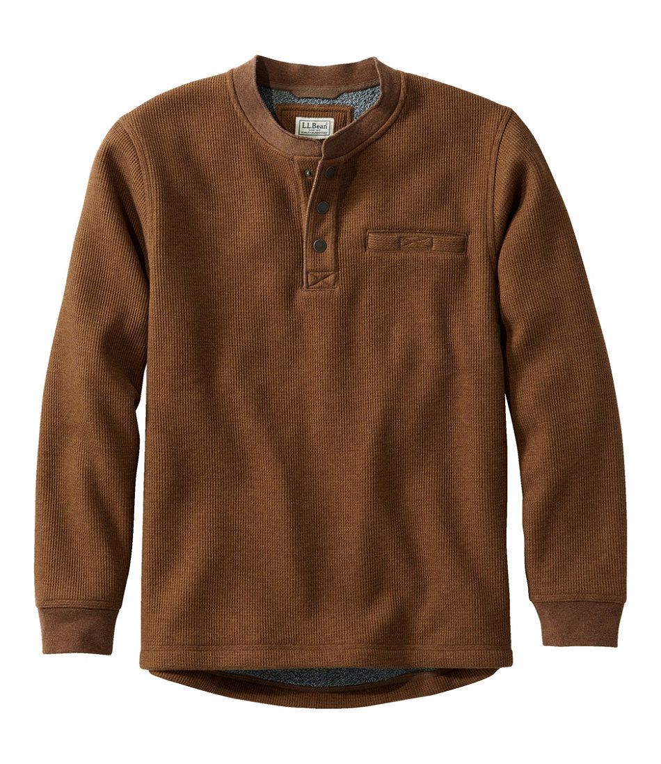 Men's Katahdin Iron Works® Bonded Waffle Fleece Henley | L.L.Bean online