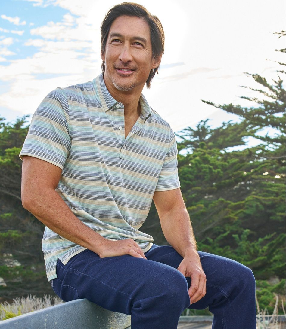 Men's Comfort Stretch Performance® Pima Polo, Short-Sleeve, Stripe | L.L.Bean discount