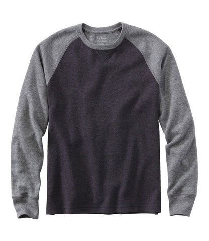 Men's Washed Cotton Double-Knit Crewneck, Slightly Fitted Long-Sleeve Colorblock | L.L.Bean discount