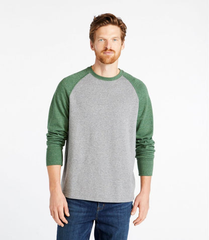 Men's Washed Cotton Double-Knit Crewneck, Slightly Fitted Long-Sleeve Colorblock | L.L.Bean discount