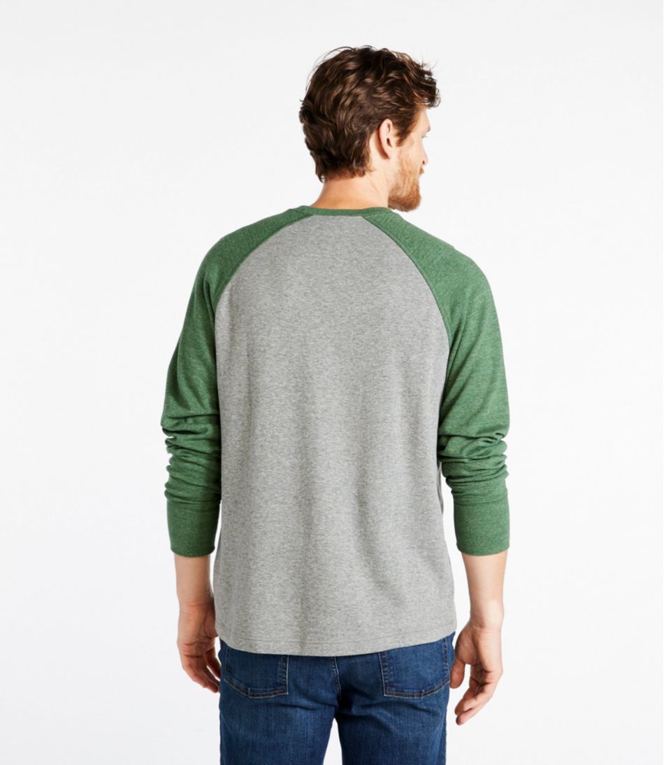 Men's Washed Cotton Double-Knit Crewneck, Slightly Fitted Long-Sleeve Colorblock | L.L.Bean discount
