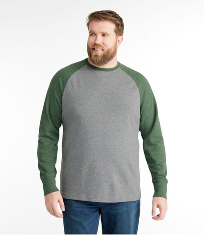 Men's Washed Cotton Double-Knit Crewneck, Slightly Fitted Long-Sleeve Colorblock | L.L.Bean discount