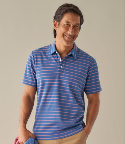 Men's Comfort Stretch Performance® Polo, Short-Sleeve, Slightly Fitted, Stripe | L.L.Bean online