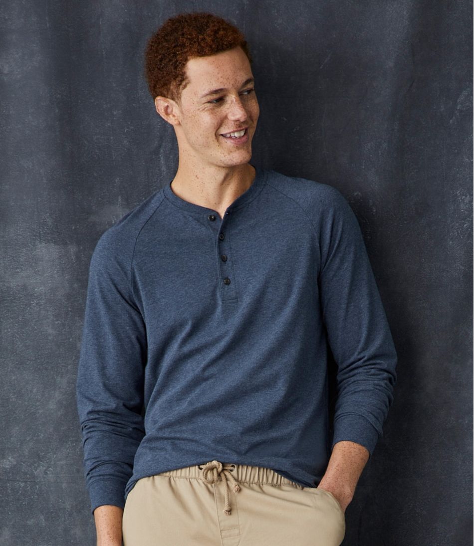Men's Comfort Stretch Pima Tee Shirt, Long-Sleeve Henley | L.L.Bean discount