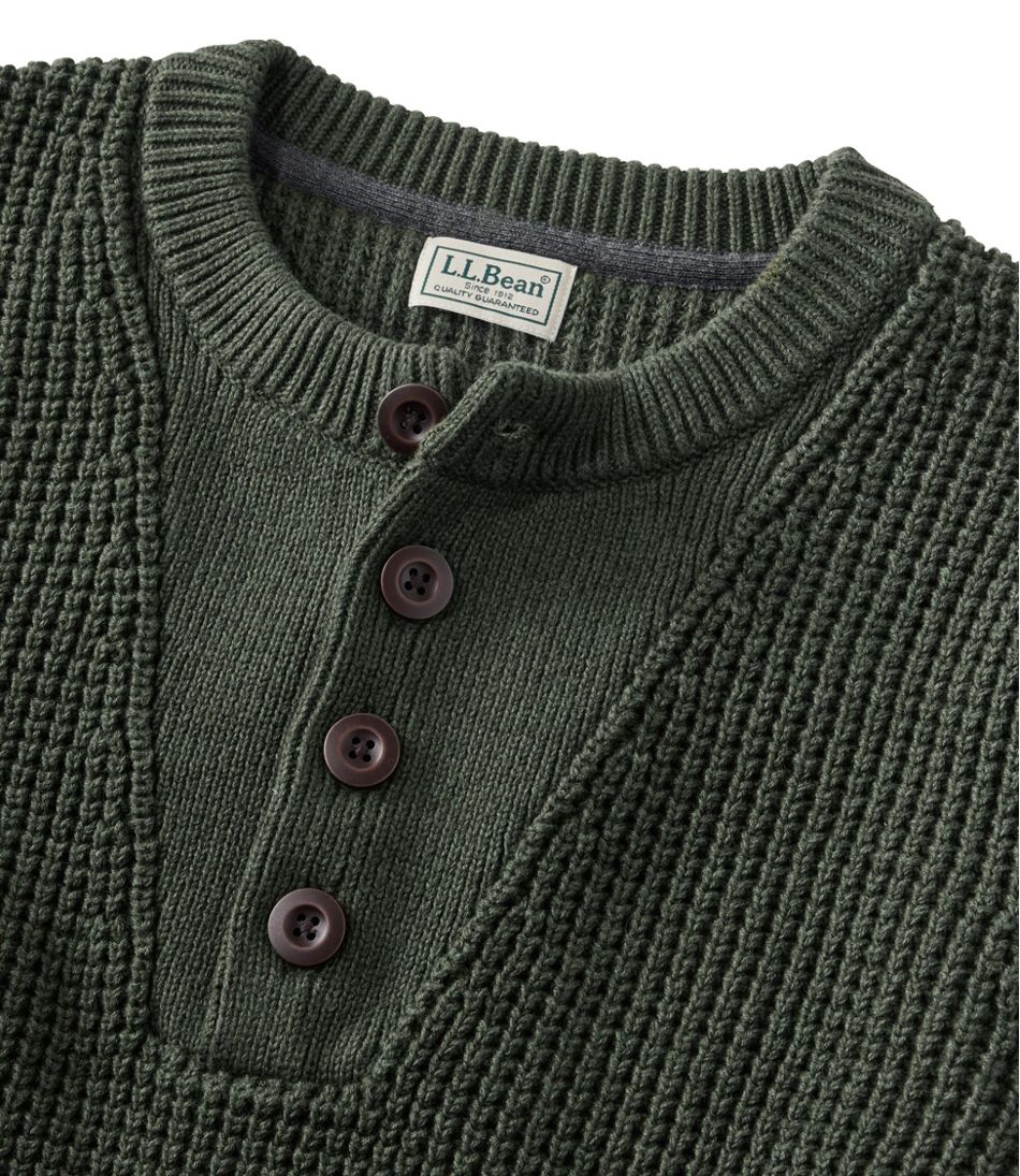 Men's Organic Cotton Waffle Sweater, Henley | L.L.Bean for sale