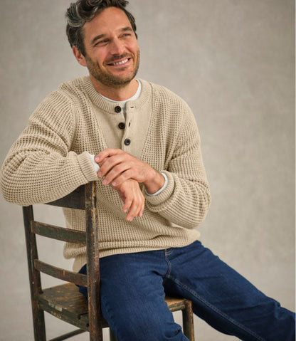 Men's Organic Cotton Waffle Sweater, Henley | L.L.Bean for sale