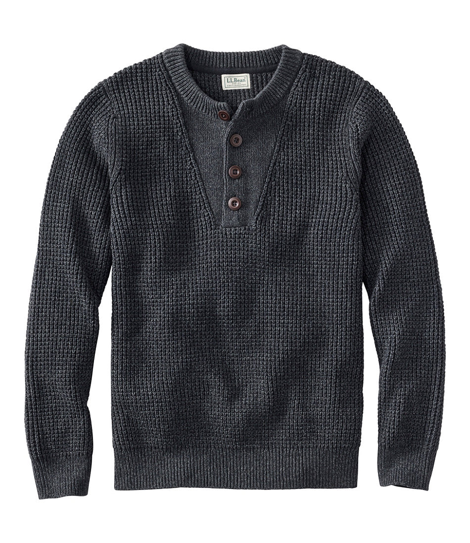 Men's Organic Cotton Waffle Sweater, Henley | L.L.Bean for sale
