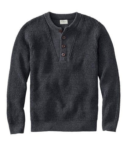 Men's Organic Cotton Waffle Sweater, Henley | L.L.Bean for sale