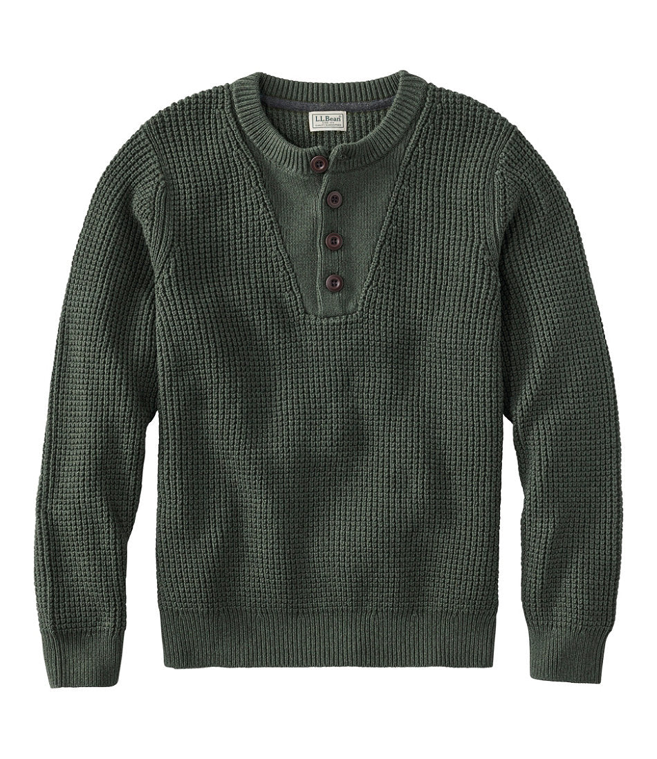 Men's Organic Cotton Waffle Sweater, Henley | L.L.Bean for sale