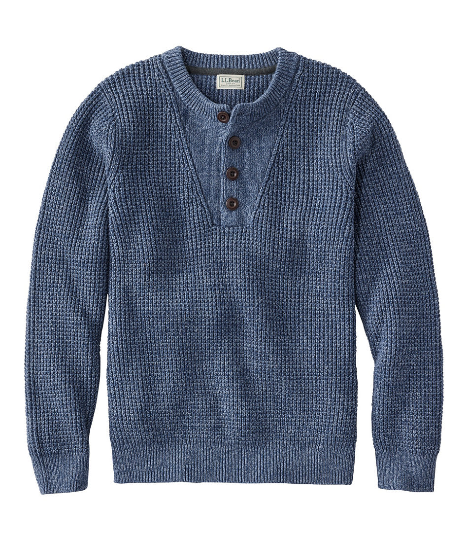 Men's Organic Cotton Waffle Sweater, Henley | L.L.Bean for sale