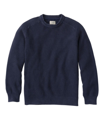 Men's Sunwashed Textured Cotton Sweater, Crewneck | L.L.Bean US