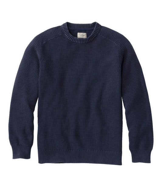 Men's Sunwashed Textured Cotton Sweater, Crewneck | L.L.Bean US