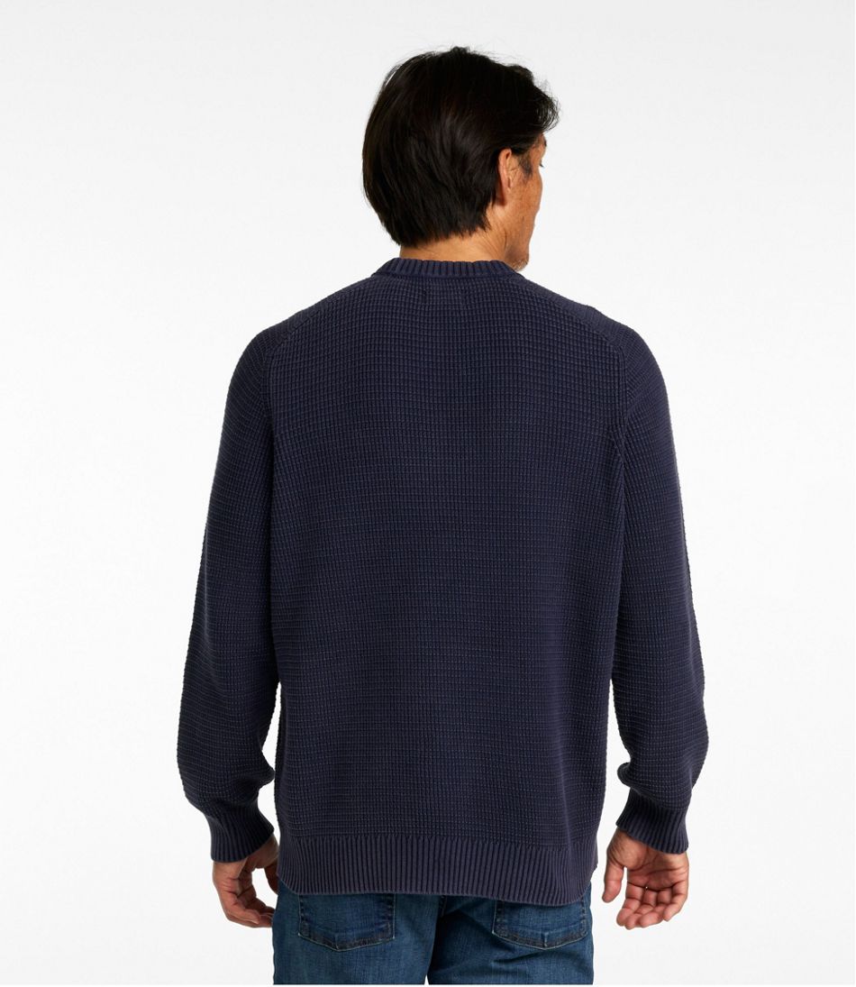 Men's Sunwashed Textured Cotton Sweater, Crewneck | L.L.Bean US