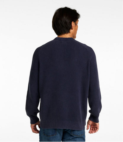 Men's Sunwashed Textured Cotton Sweater, Crewneck | L.L.Bean US