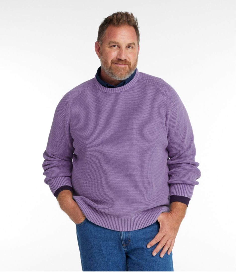 Men's Sunwashed Textured Cotton Sweater, Crewneck | L.L.Bean US