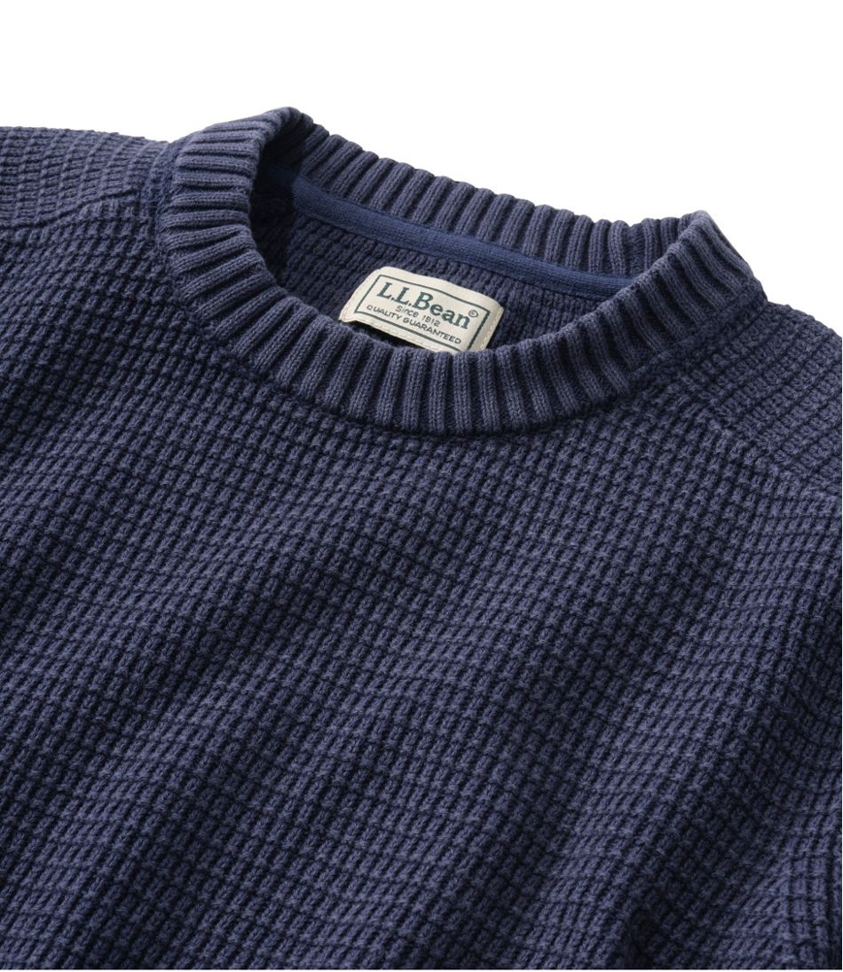 Men's Sunwashed Textured Cotton Sweater, Crewneck | L.L.Bean US